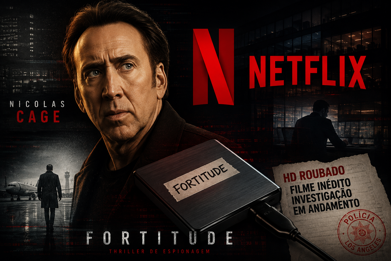 Polícia investiga desaparecimento de HD com filme inédito de Nicolas Cage entregue à Netflix