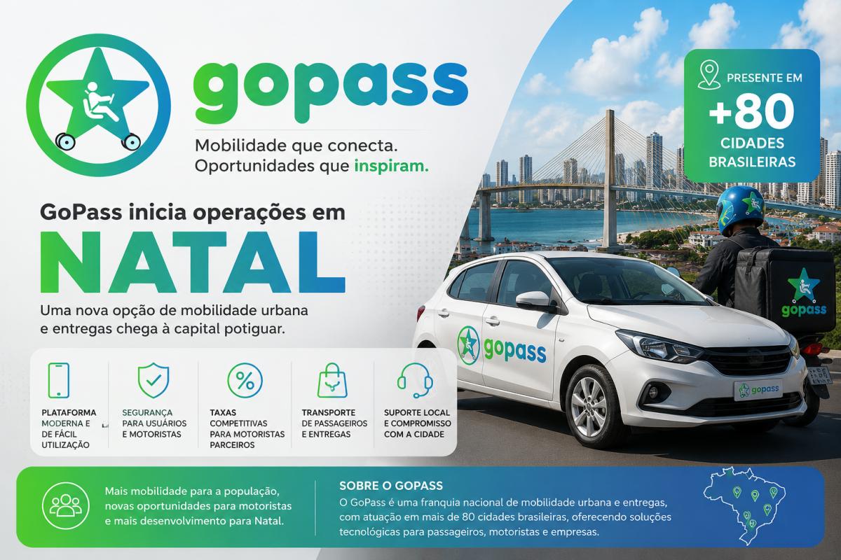 GoPass inicia operações em Natal e amplia opções de mobilidade urbana