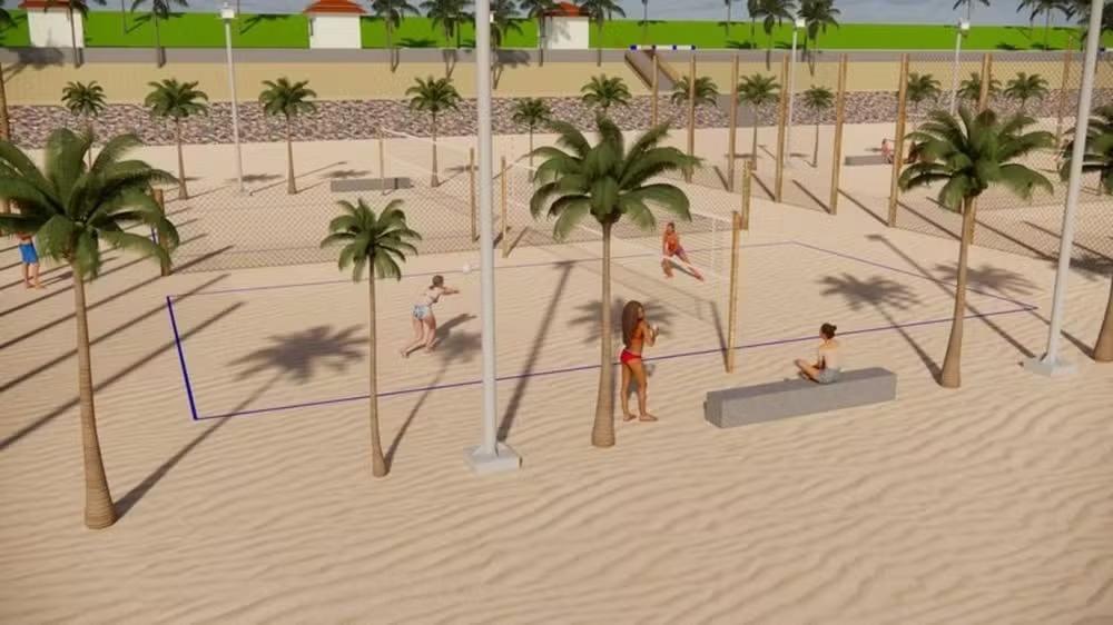 Ponta Negra vai ganhar complexo com 12 quadras esportivas na nova faixa de areia
