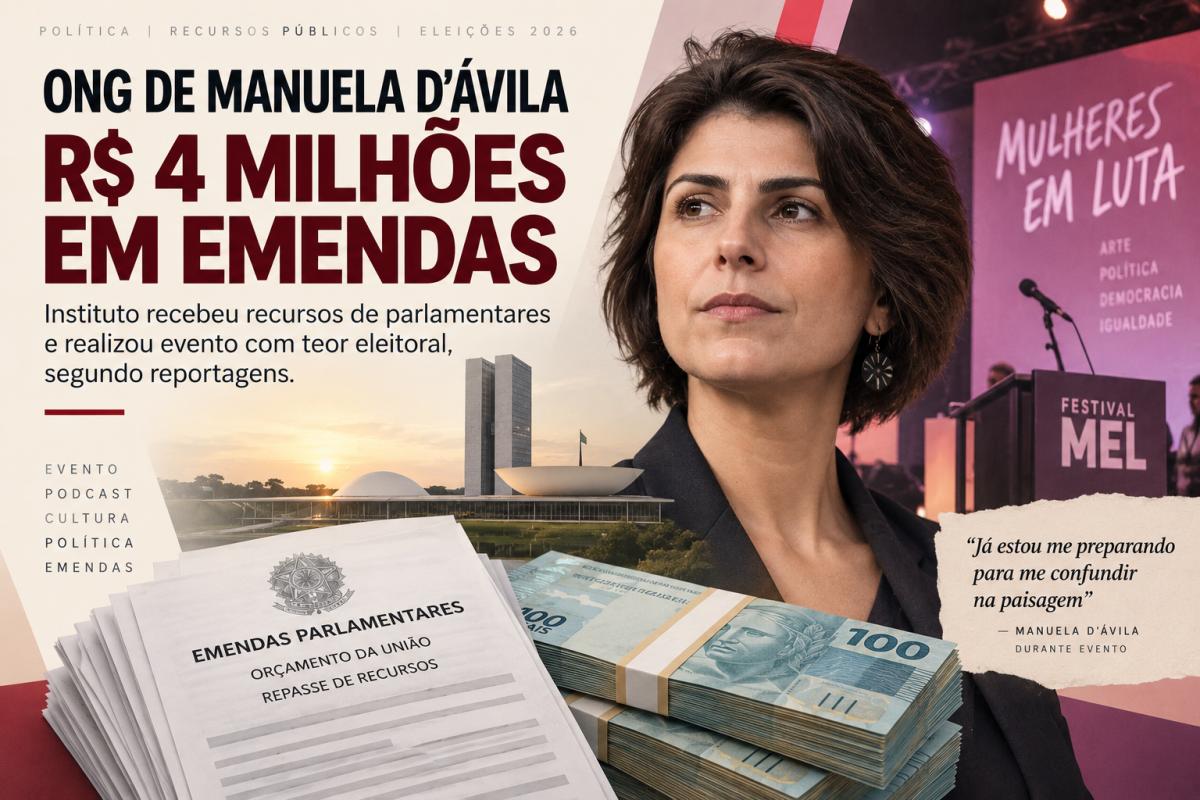 Natália Bonavides destinou emendas a ONG de Manuela D’Ávila que realizou evento com teor eleitoral