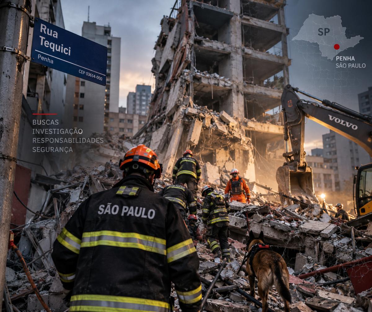 Prédio desaba sobre casa em São Paulo, deixa cinco mortos e leva sócio de construtora à prisão