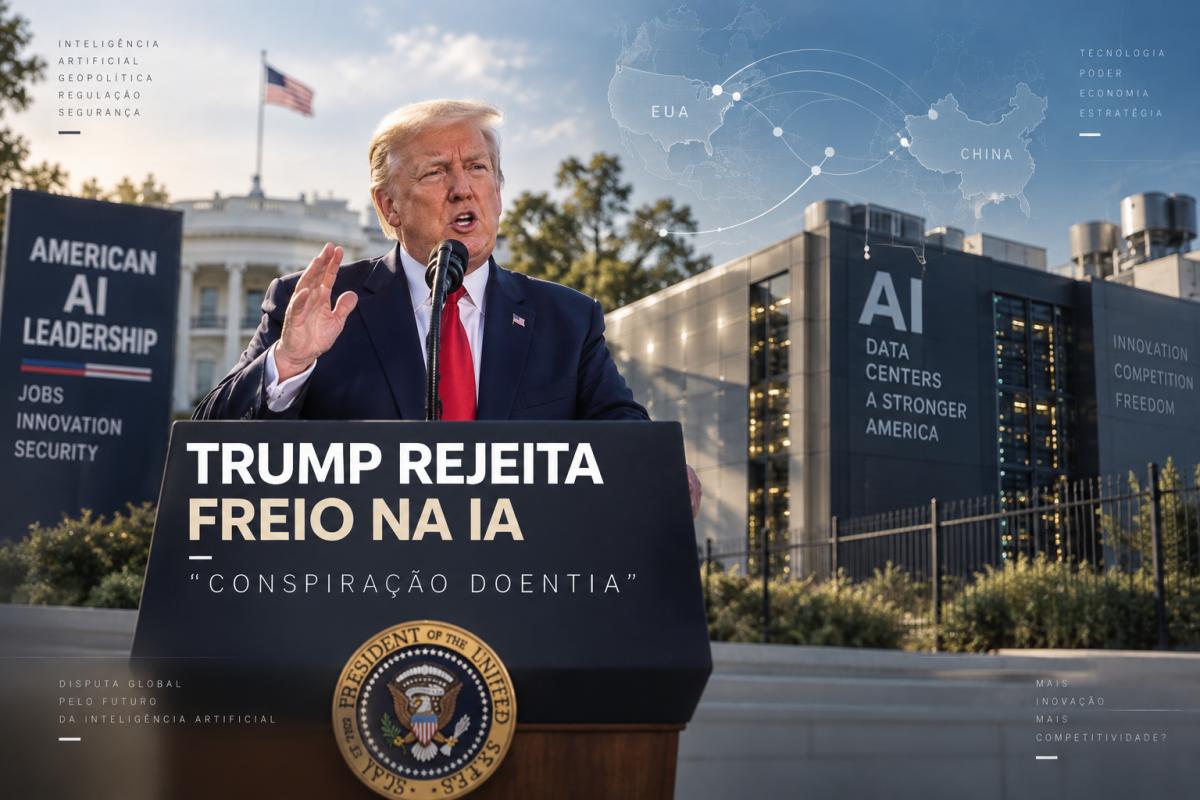 Trump rejeita freio no avanço da IA e acusa setor de promover “conspiração doentia”
