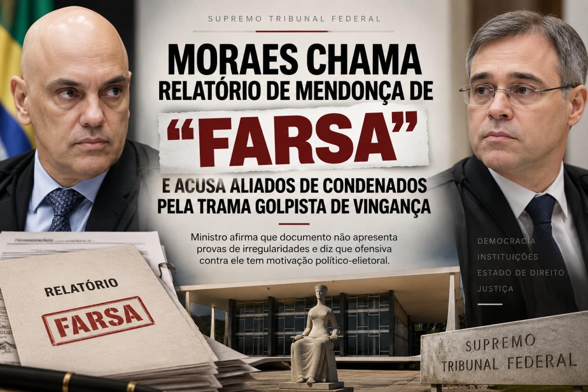 Moraes chama relatório de Mendonça de “farsa” e fala em vingança político-eleitoral