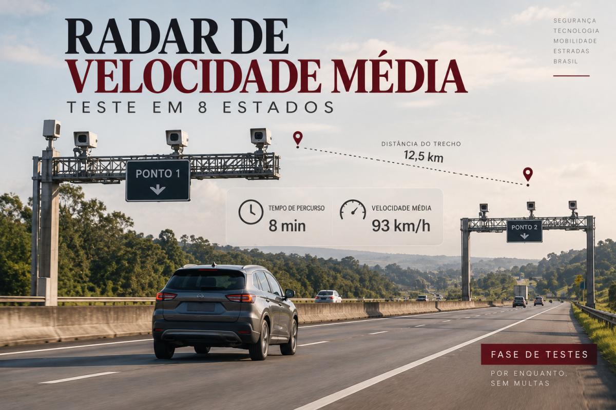 Radar que calcula velocidade média começa a ser testado em oito estados