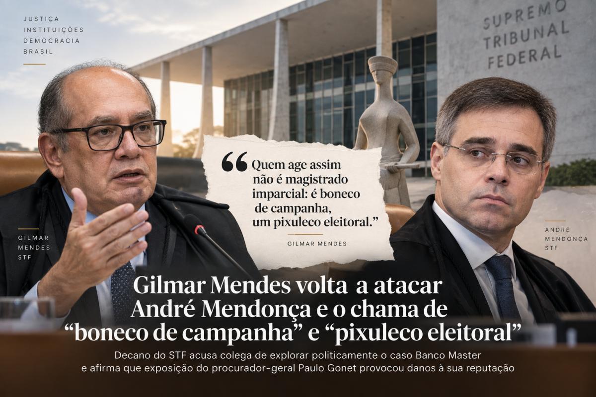 Gilmar Mendes usou hoje suas redes sociais para atacar André Mendonça