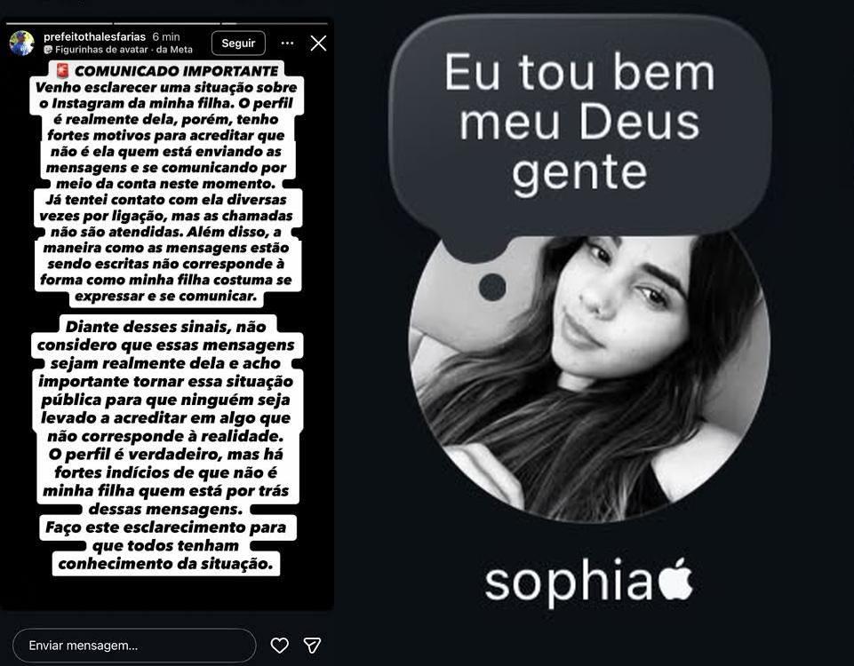 Filha de prefeito some em Natal, e pai denuncia rapto para Portugal