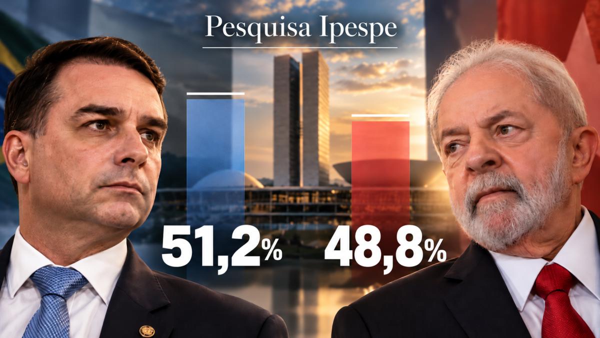 Ipespe mostra Flávio com 51,2% e Lula com 48,8%