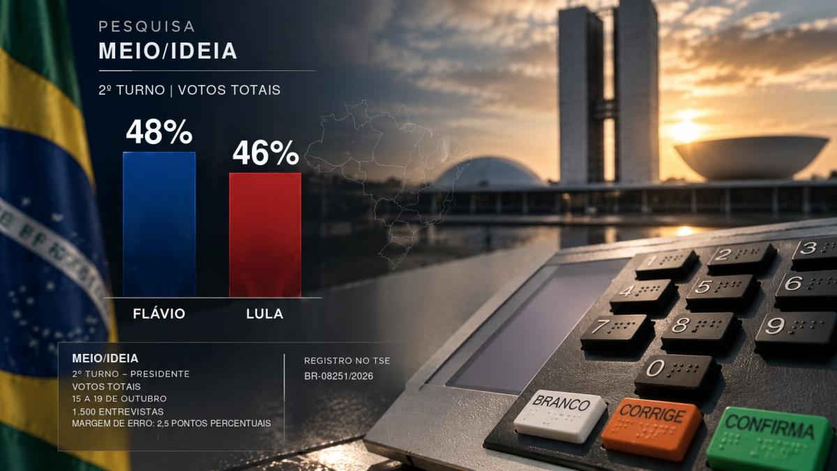 Flávio lidera pesquisa Meio/Ideia e aparece à frente de Lula a quatro dias da eleição
