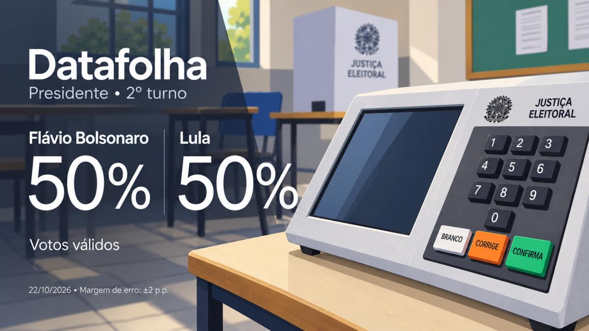 Datafolha: Lula sobe para 50%, Flávio cai para 50% 