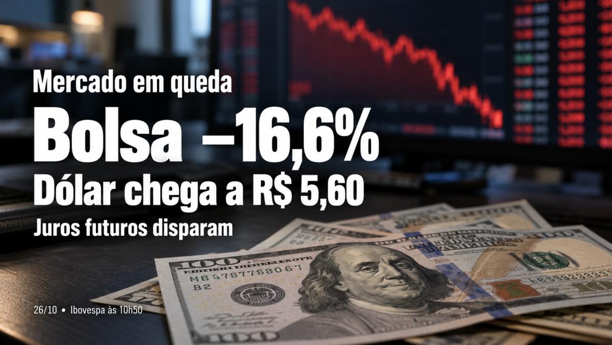 Bolsa despenca, dólar dispara e mercado reage com força à vitória de Lula